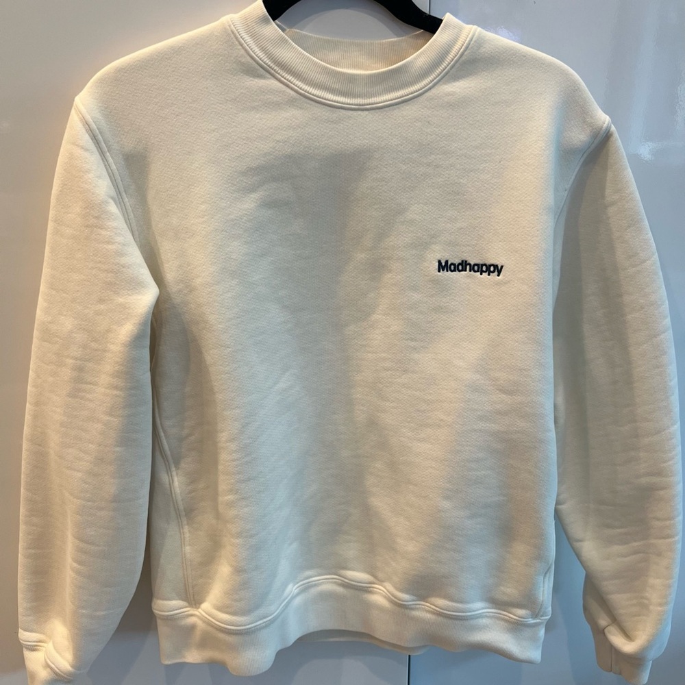 Madhappy cream colored crew neck sweatshirt